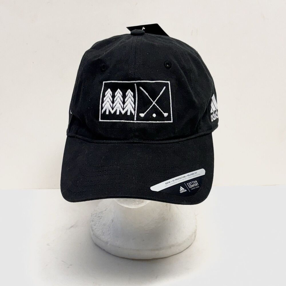 Adidas Golf Hat Adult Black Cap Adjustable Strapback Rocky Mountain Graphics
